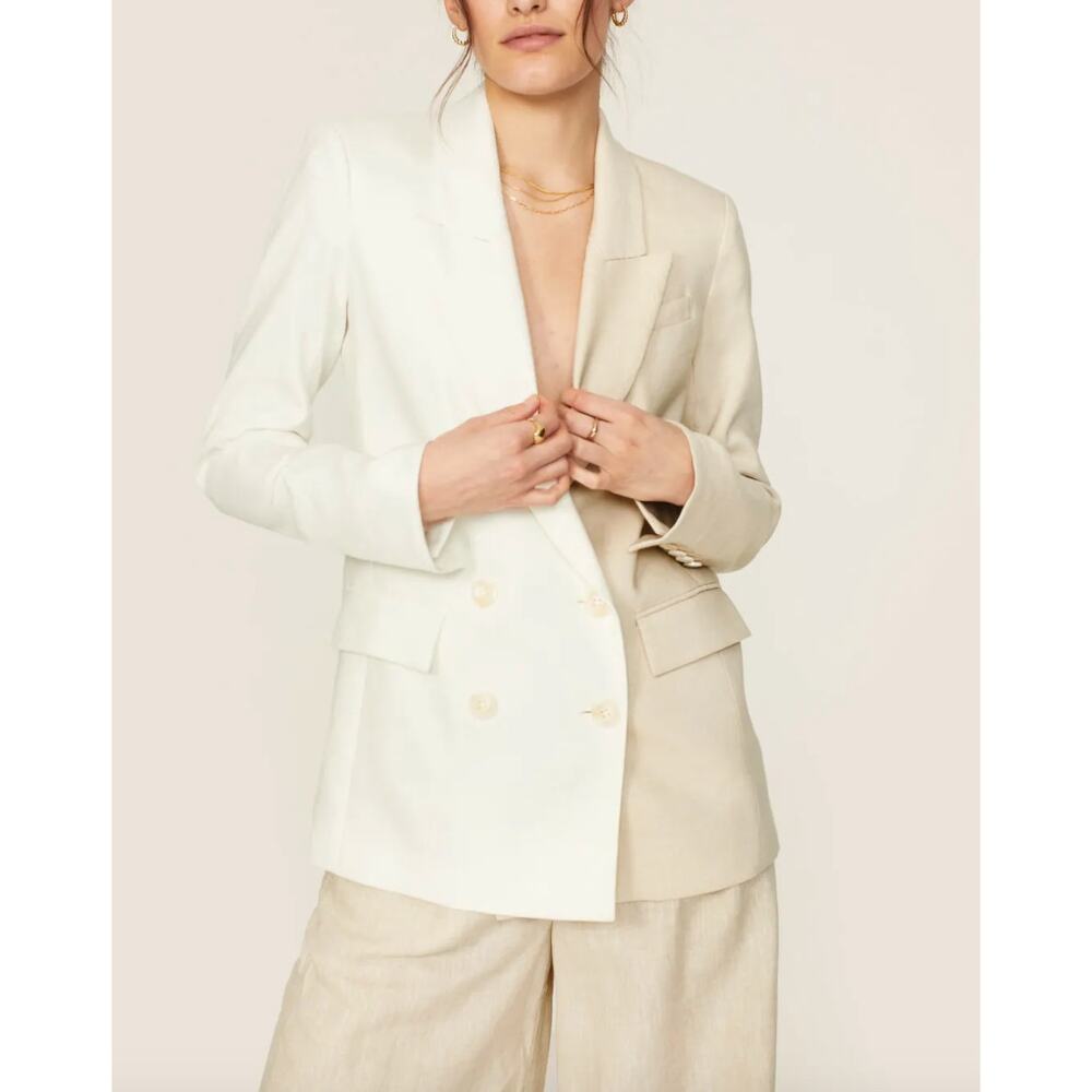 Veronica Beard | Cream Double-Breasted Blazer